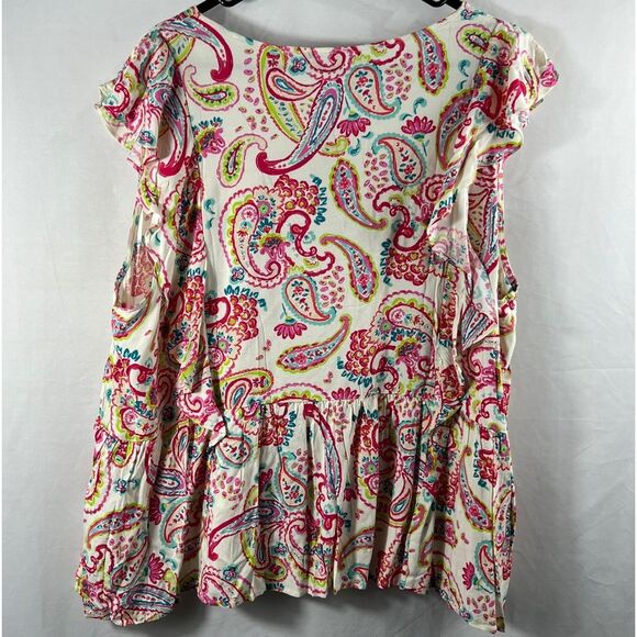 NWT Emily Wonder Womens Colorful Paisley Print Blouse 0191 - Picture 3 of 9